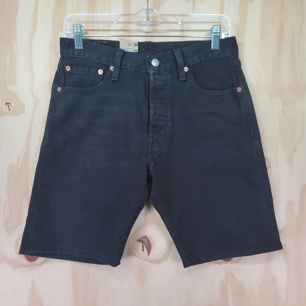 Levis Strauss 501 Denim Jean Shorts‎ Mens 30x9 Black 